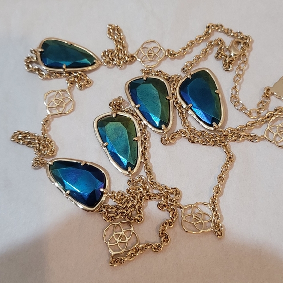 Rare Kendra Scott Long Black Iridescent Necklace - Picture 1 of 16